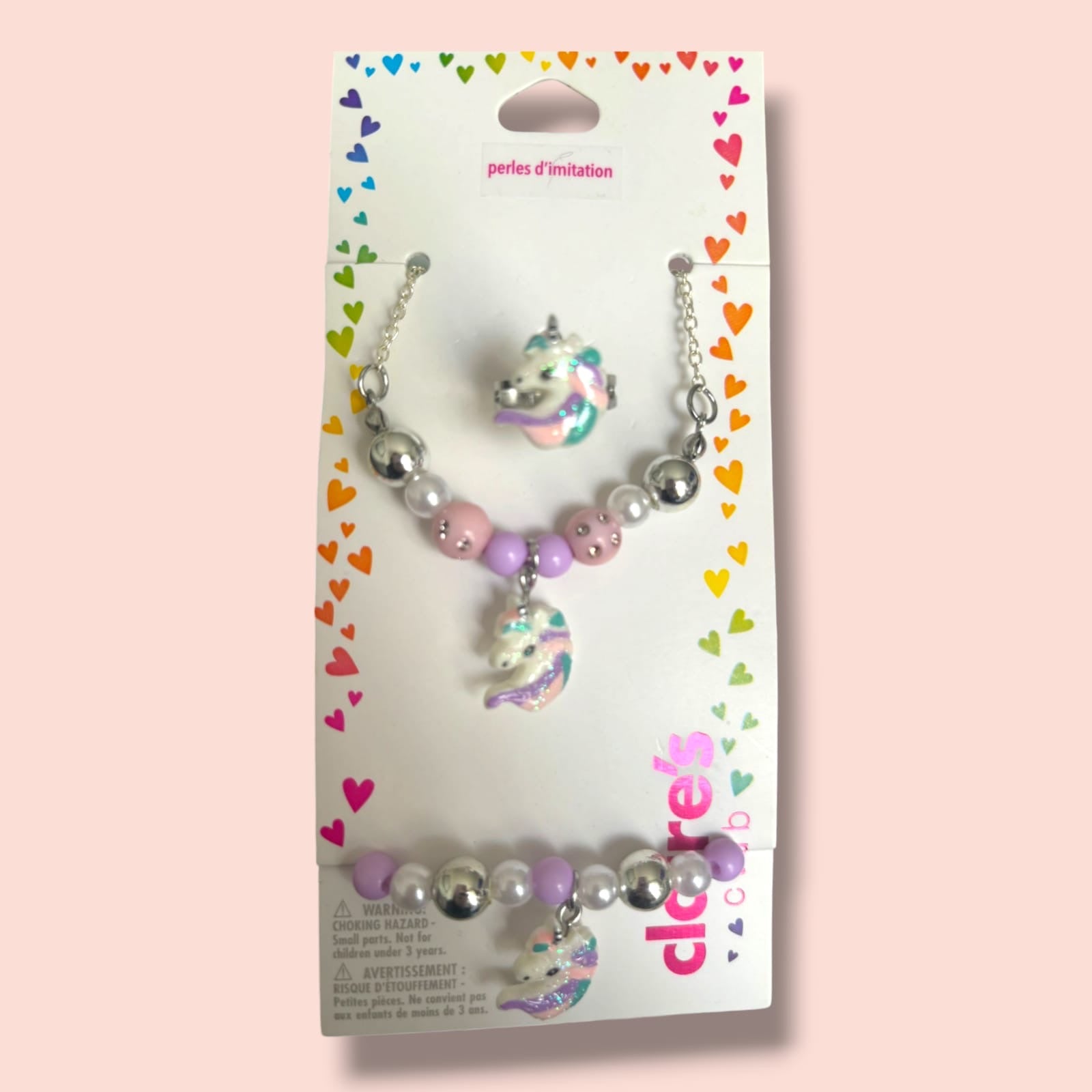 CLAIRE’S unicorn jewelry set